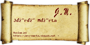 Járó Márta névjegykártya