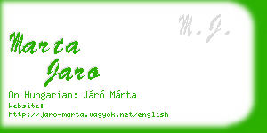 marta jaro business card