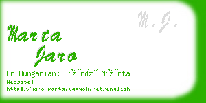 marta jaro business card
